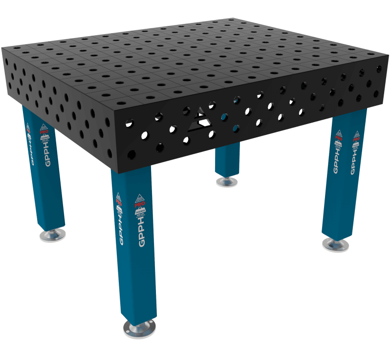 Stół Spawalniczy PRO Siatka - 100x100mm, System - Φ28, Rozmiar - 1200x1200mm, Nogi - Na stopach