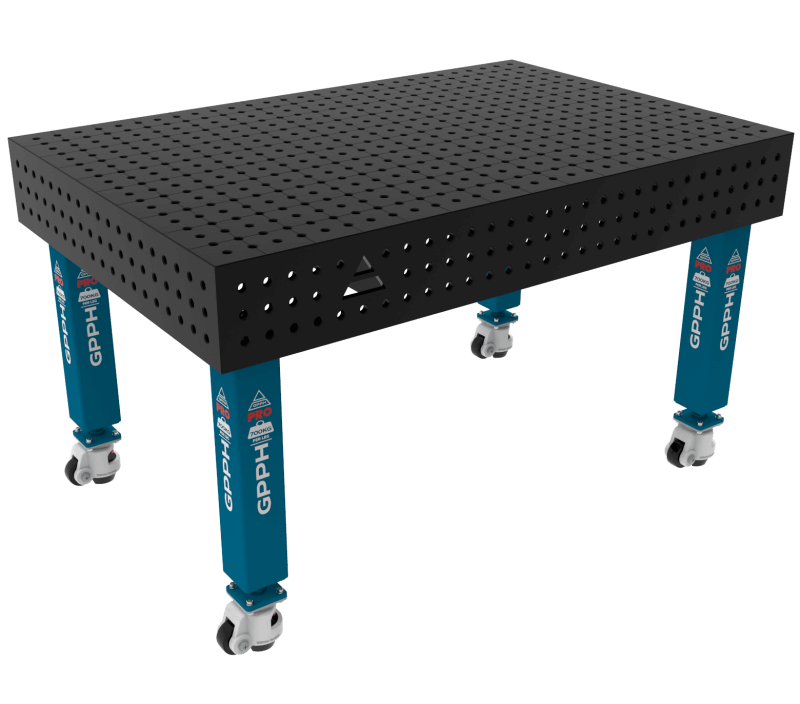 Stół Spawalniczy PRO Siatka - 50x50mm, System - Φ16, Rozmiar - 1500x1000mm, Nogi - Na kołach