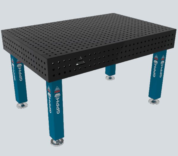 Stół Spawalniczy PRO Siatka - 50x50mm, System - Φ16, Rozmiar - 1500x1000mm, Nogi - Na stopach