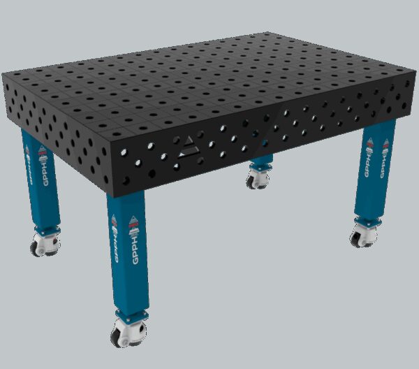Stół Spawalniczy PRO Siatka - 100x100mm, System - Φ28, Rozmiar - 1500x1000mm, Nogi - Na kołach