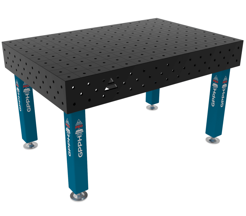 Stół Spawalniczy PRO Siatka - 100x100mm, System - Φ16, Rozmiar - 1500x1000mm, Nogi - Na stopach