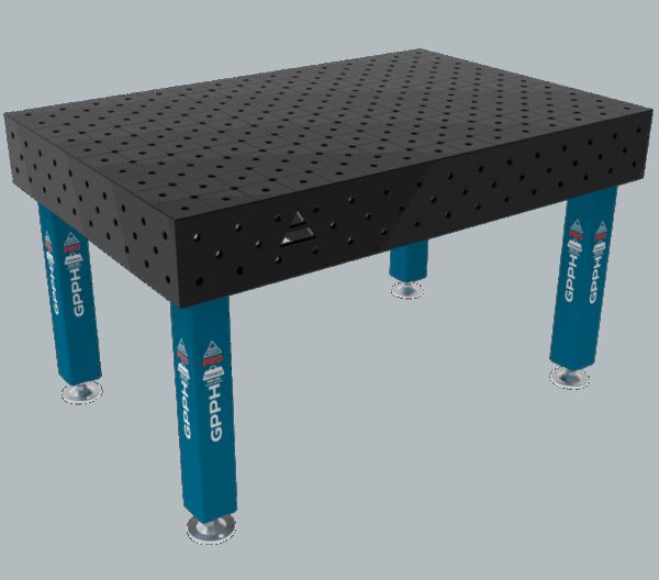 Stół Spawalniczy PRO System - Φ16, Rozmiar - 1500x1000mm, Nogi - Na stopach, Siatka - DIAGONALNA