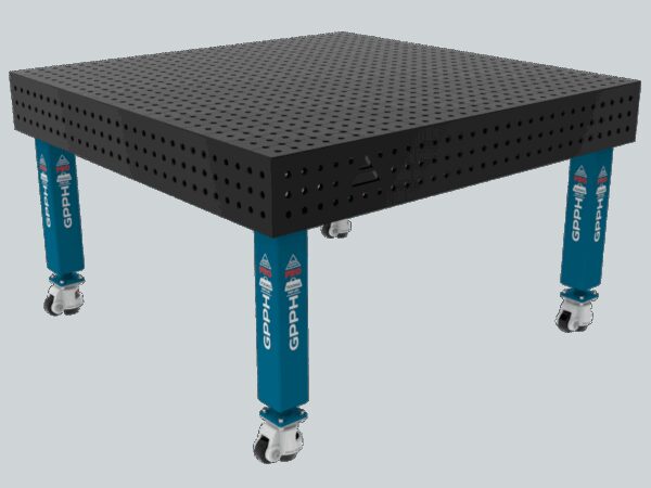 Stół Spawalniczy PRO Siatka - 50x50mm, System - Φ16, Rozmiar - 1500x1480mm, Nogi - Na kołach