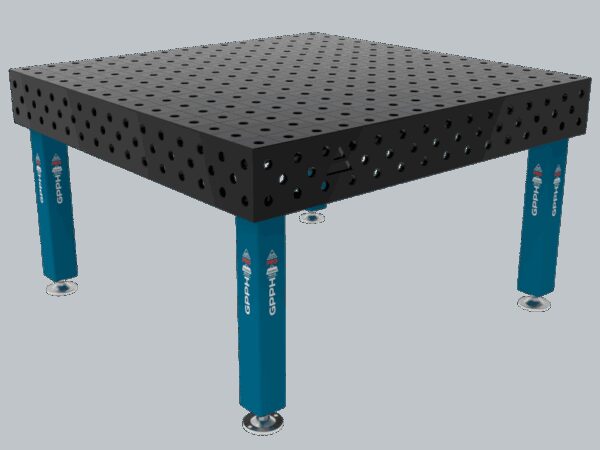 Stół Spawalniczy PRO Siatka - 100x100mm, System - Φ28, Rozmiar - 1500x1480mm, Nogi - Na stopach