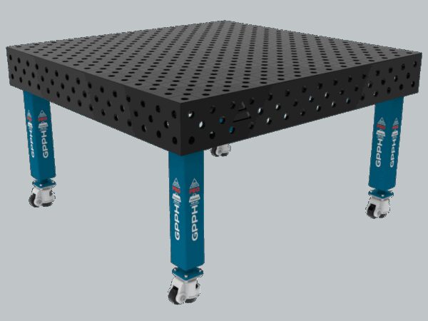 Stół Spawalniczy PRO System - Φ28, Rozmiar - 1500x1480mm, Nogi - Na kołach, Siatka - DIAGONALNA