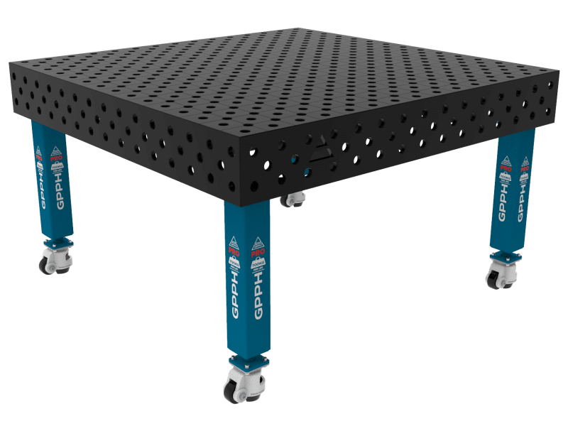 Stół Spawalniczy PRO System - Φ28, Rozmiar - 1500x1480mm, Nogi - Na kołach, Siatka - DIAGONALNA