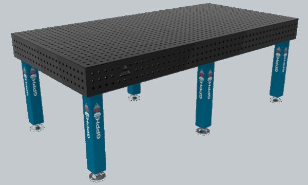 Stół Spawalniczy PRO Siatka - 50x50mm, System - Φ16, Rozmiar - 2400x1200mm, Nogi - Na stopach