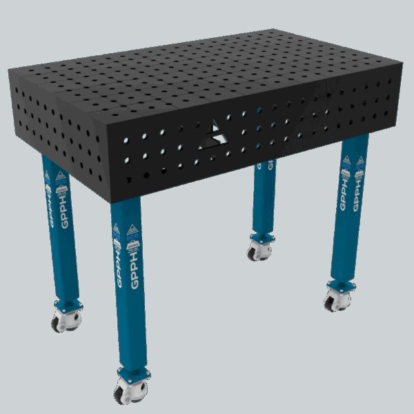Stół Spawalniczy ECO Rozmiar - 1000x600mm, Siatka - 50x50mm, System - Φ16, Nogi - Na kołach