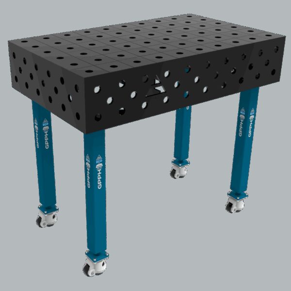 Stół Spawalniczy ECO Rozmiar - 1000x600mm, Siatka - 100x100mm, System - Φ28, Nogi - Na kołach