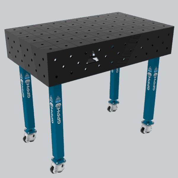 Stół Spawalniczy ECO Rozmiar - 1000x600mm, Siatka - 100x100mm, System - Φ16, Nogi - Na kołach