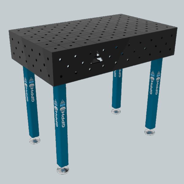 Stół Spawalniczy ECO Rozmiar - 1000x600mm, Siatka - DIAGONALNA, System - Φ16, Nogi - Na stopach