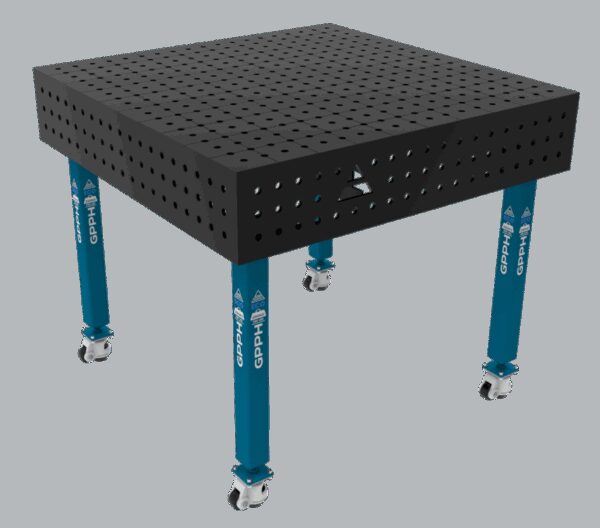 Stół Spawalniczy ECO Rozmiar - 1000x1000mm, Siatka - 50x50mm, System - Φ16, Nogi - Na kołach
