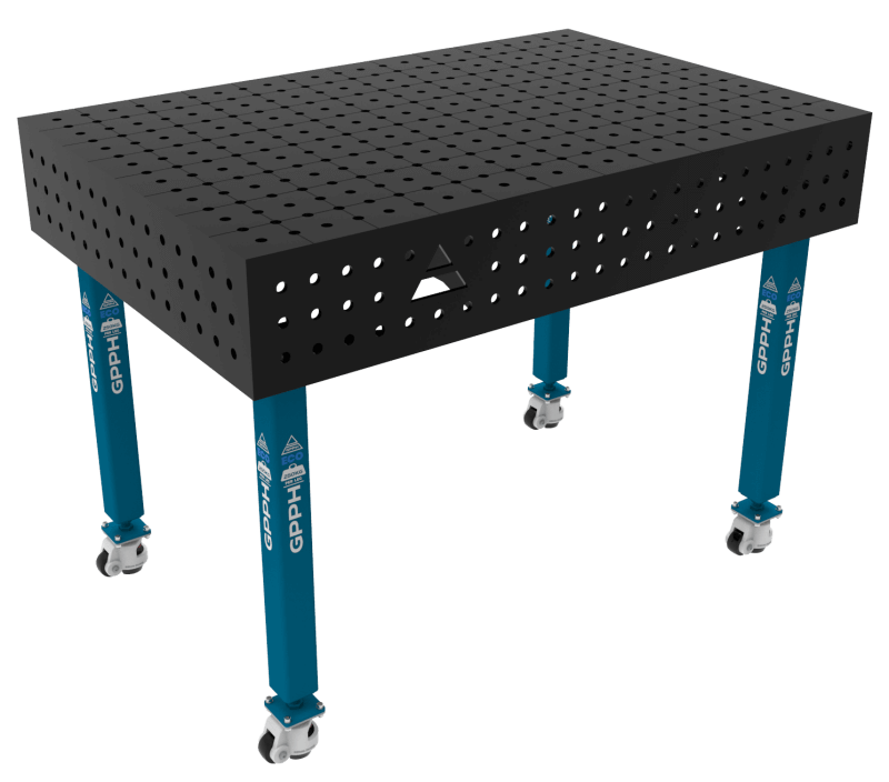 Stół Spawalniczy ECO Rozmiar - 1200x800mm, Siatka - 50x50mm, System - Φ16, Nogi - Na kołach