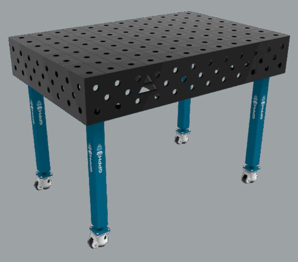 Stół Spawalniczy ECO Rozmiar - 1200x800mm, Siatka - 100x100mm, System - Φ28, Nogi - Na kołach