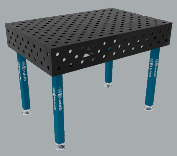 Stół Spawalniczy ECO Rozmiar - 1200x800mm, Siatka - DIAGONALNA, System - Φ28, Nogi - Na stopach