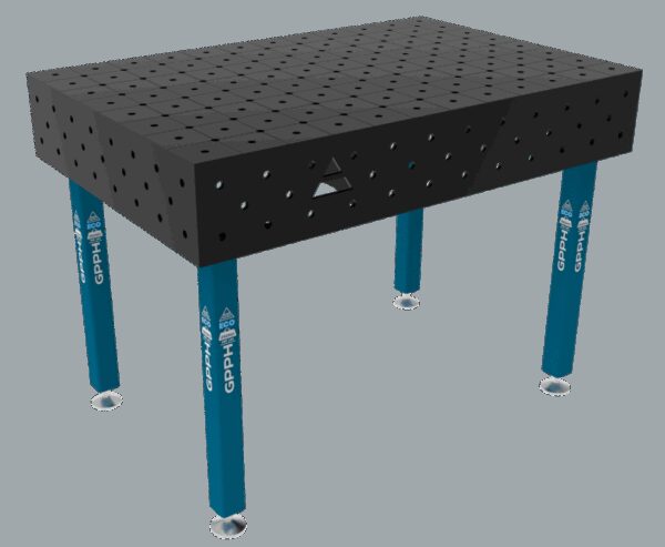 Stół Spawalniczy ECO Rozmiar - 1200x800mm, Siatka - DIAGONALNA, System - Φ16, Nogi - Na stopach