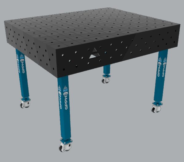Stół Spawalniczy ECO Rozmiar - 1200x1000mm, Siatka - 100x100mm, System - Φ16, Nogi - Na kołach