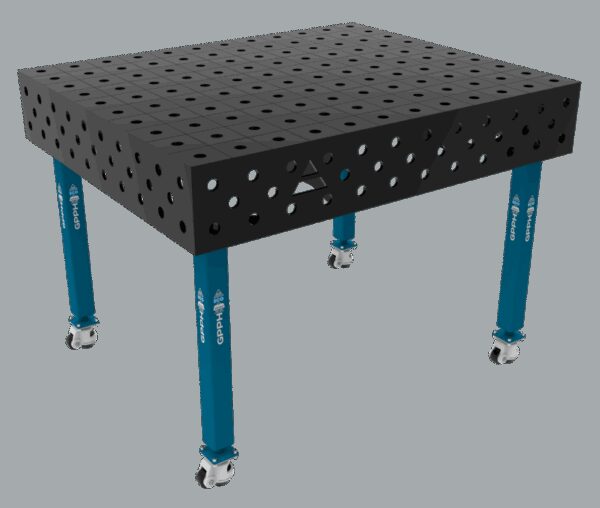 Stół Spawalniczy ECO Rozmiar - 1200x1000mm, Siatka - 100x100mm, System - Φ28, Nogi - Na kołach