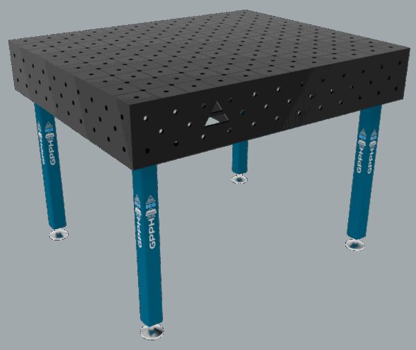 Stół Spawalniczy ECO Rozmiar - 1200x1000mm, Siatka - DIAGONALNA, System - Φ16, Nogi - Na stopach