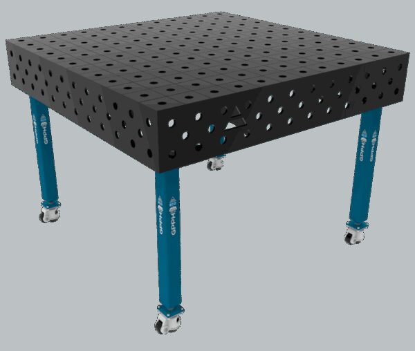 Stół Spawalniczy ECO Rozmiar - 1200x1200mm, Siatka - 100x100mm, System - Φ28, Nogi - Na kołach