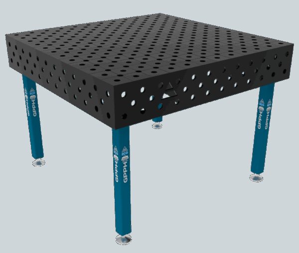Stół Spawalniczy ECO Rozmiar - 1200x1200mm, Siatka - DIAGONALNA, System - Φ28, Nogi - Na stopach