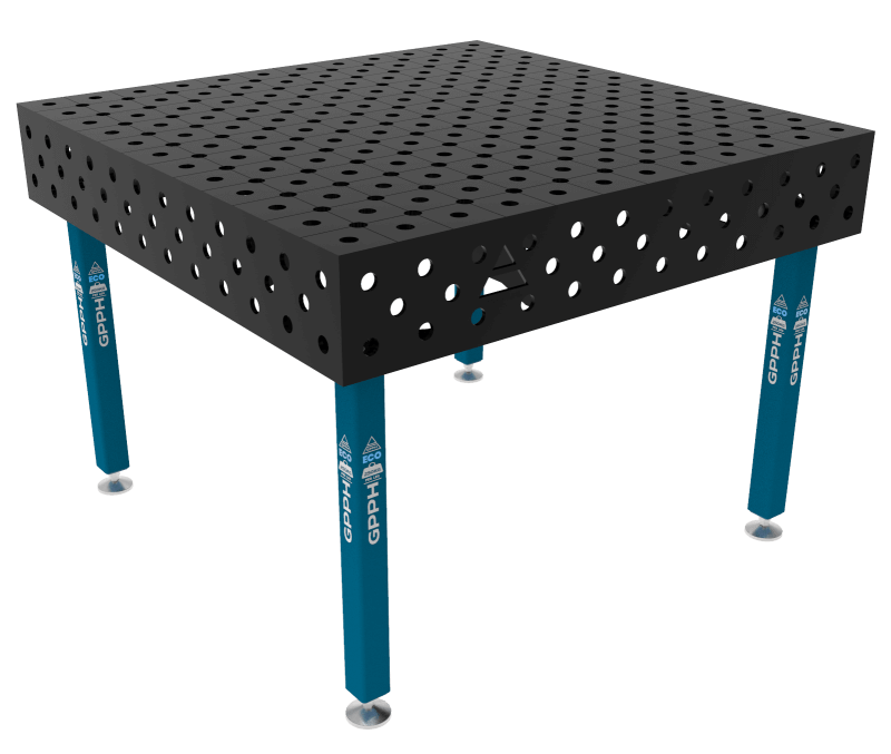 Stół Spawalniczy ECO Rozmiar - 1200x1200mm, Siatka - DIAGONALNA, System - Φ28, Nogi - Na stopach