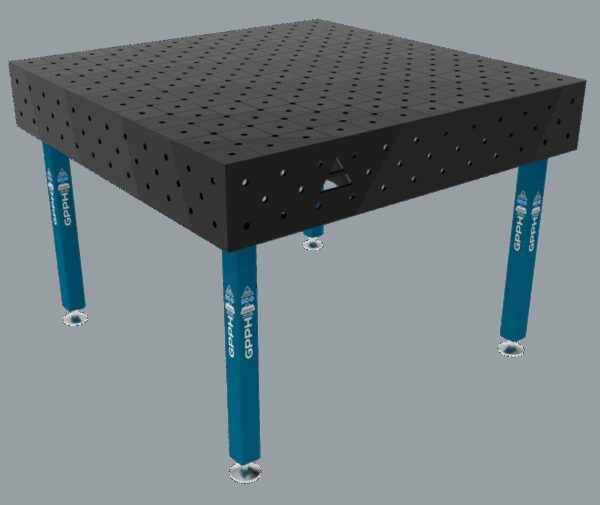 Stół Spawalniczy ECO Rozmiar - 1200x1200mm, Siatka - DIAGONALNA, System - Φ16, Nogi - Na stopach
