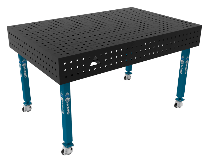 Stół Spawalniczy ECO Rozmiar - 1500x1000mm, Siatka - 50x50mm, System - Φ16, Nogi - Na kołach