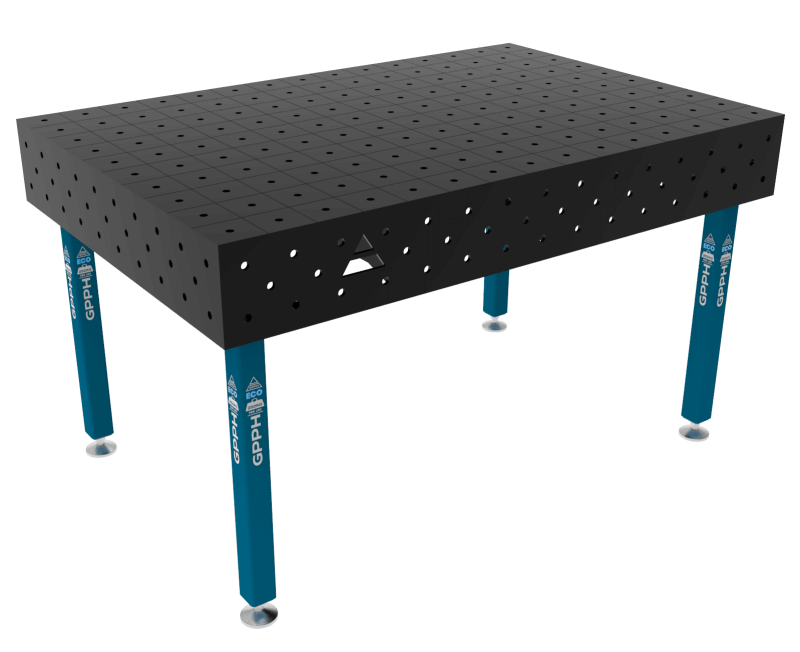 Stół Spawalniczy ECO Rozmiar - 1500x1000mm, Siatka - 100x100mm, System - Φ16, Nogi - Na stopach