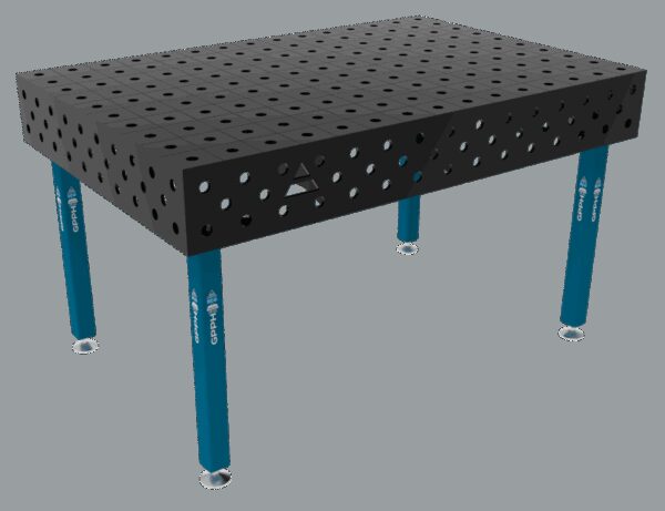 Stół Spawalniczy ECO Rozmiar - 1500x1000mm, Siatka - 100x100mm, System - Φ28, Nogi - Na stopach