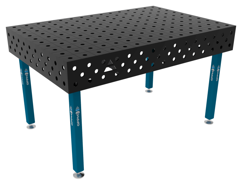 Stół Spawalniczy ECO Rozmiar - 1500x1000mm, Siatka - 100x100mm, System - Φ28, Nogi - Na stopach