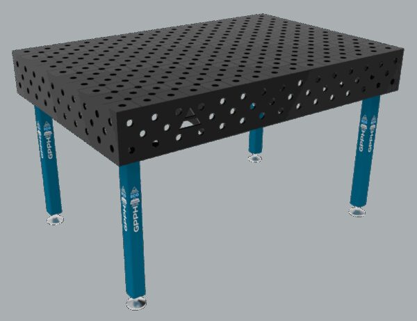 Stół Spawalniczy ECO Rozmiar - 1500x1000mm, Siatka - DIAGONALNA, System - Φ28, Nogi - Na stopach