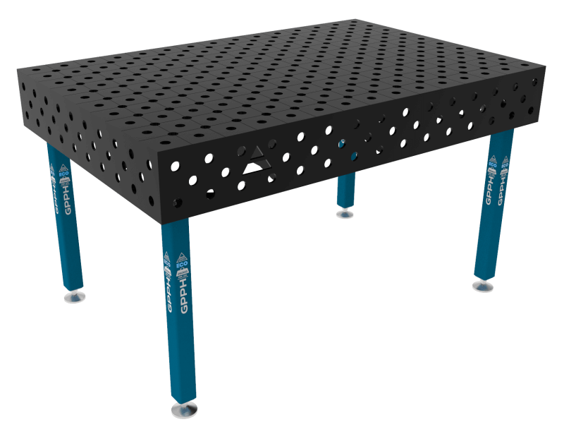 Stół Spawalniczy ECO Rozmiar - 1500x1000mm, Siatka - DIAGONALNA, System - Φ28, Nogi - Na stopach