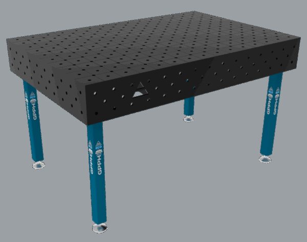 Stół Spawalniczy ECO Rozmiar - 1500x1000mm, Siatka - DIAGONALNA, System - Φ16, Nogi - Na stopach