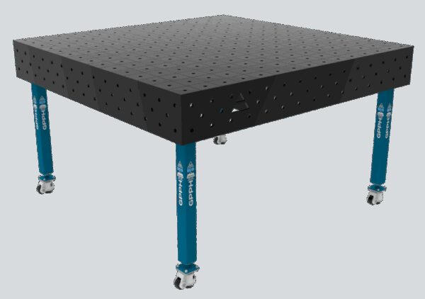 Stół Spawalniczy ECO Rozmiar - 1500x1480mm, Siatka - 100x100mm, System - Φ16, Nogi - Na kołach
