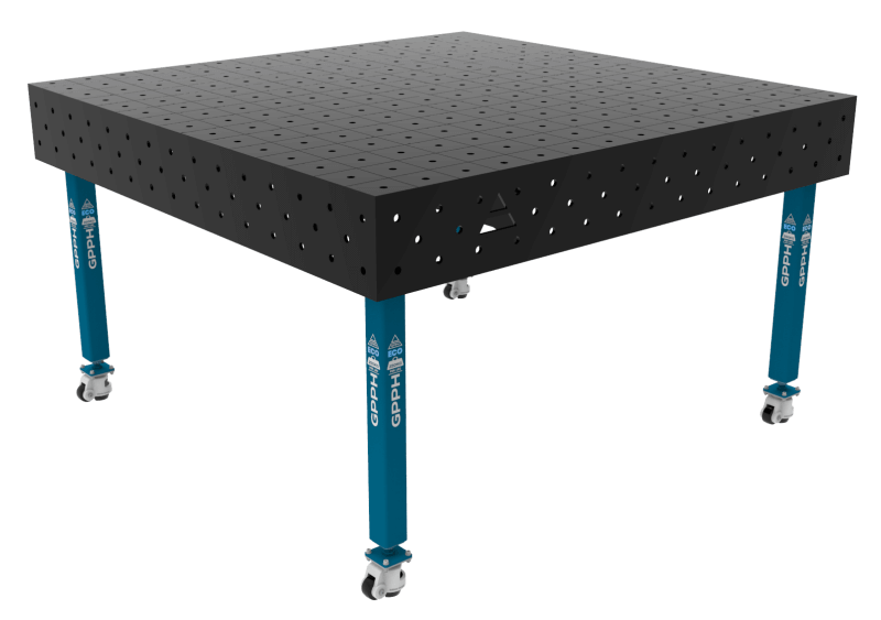 Stół Spawalniczy ECO Rozmiar - 1500x1480mm, Siatka - 100x100mm, System - Φ16, Nogi - Na kołach