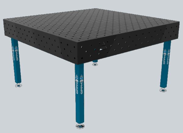 Stół Spawalniczy ECO Rozmiar - 1500x1480mm, Siatka - DIAGONALNA, System - Φ16, Nogi - Na stopach