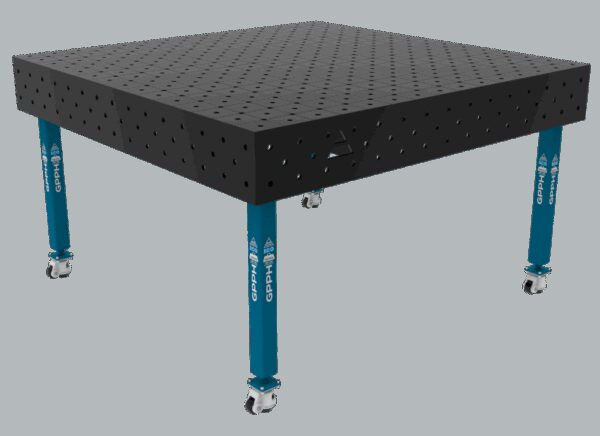 Stół Spawalniczy ECO Rozmiar - 1500x1480mm, Siatka - DIAGONALNA, System - Φ16, Nogi - Na kołach
