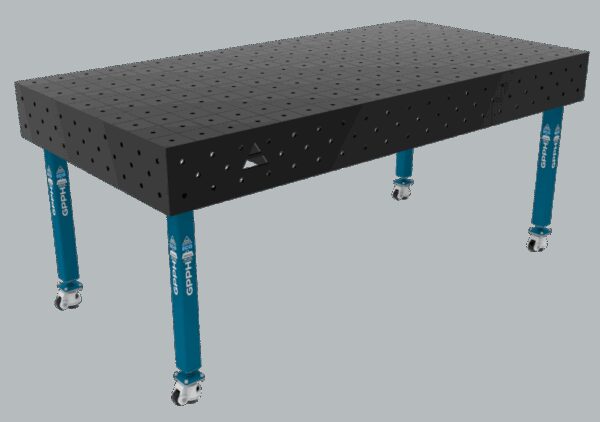 Stół Spawalniczy ECO Rozmiar - 2000x1000mm, Siatka - 100x100mm, System - Φ16, Nogi - Na kołach
