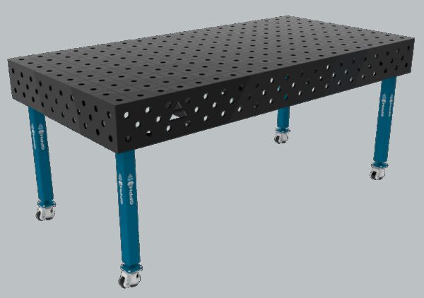 Stół Spawalniczy ECO Rozmiar - 2000x1000mm, Siatka - 100x100mm, System - Φ28, Nogi - Na kołach