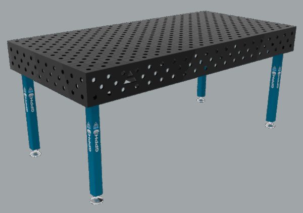 Stół Spawalniczy ECO Rozmiar - 2000x1000mm, Siatka - DIAGONALNA, System - Φ28, Nogi - Na stopach