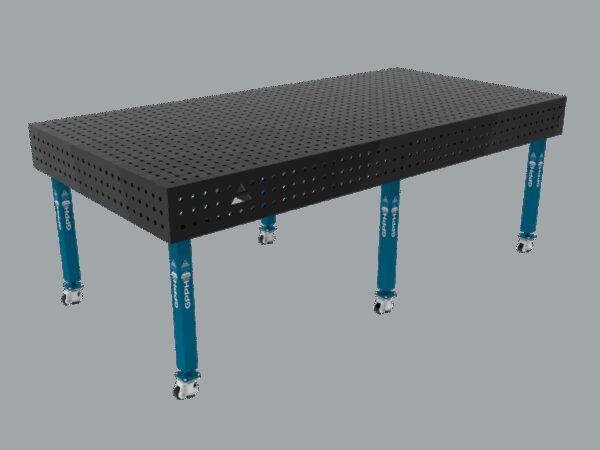 Stół Spawalniczy ECO Rozmiar - 2400x1200mm, Siatka - 50x50mm, System - Φ16, Nogi - Na kołach