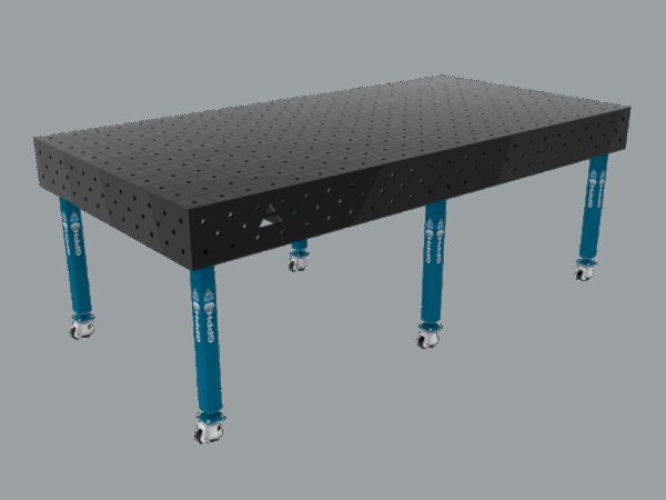 Stół Spawalniczy ECO Rozmiar - 2400x1200mm, Siatka - 100x100mm, System - Φ16, Nogi - Na kołach