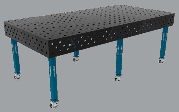 Stół Spawalniczy ECO Rozmiar - 2400x1200mm, Siatka - 100x100mm, System - Φ28, Nogi - Na kołach