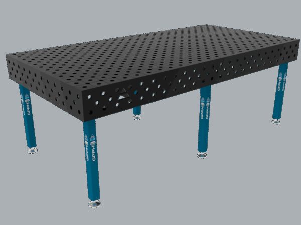 Stół Spawalniczy ECO Rozmiar - 2400x1200mm, Siatka - DIAGONALNA, System - Φ28, Nogi - Na stopach