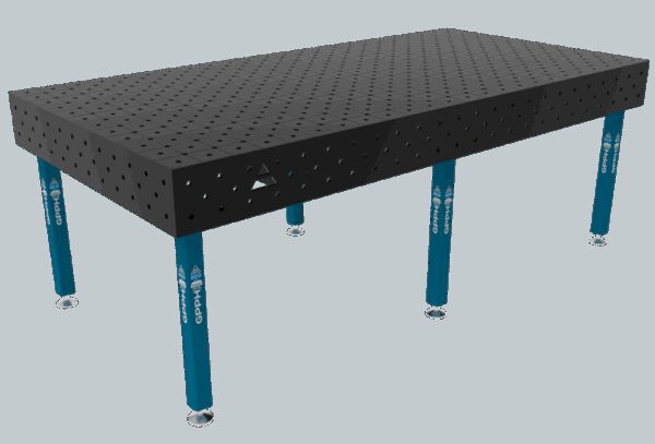 Stół Spawalniczy ECO Rozmiar - 2400x1200mm, Siatka - DIAGONALNA, System - Φ16, Nogi - Na stopach