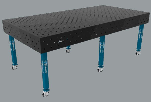 Stół Spawalniczy ECO Rozmiar - 2400x1200mm, Siatka - DIAGONALNA, System - Φ16, Nogi - Na kołach
