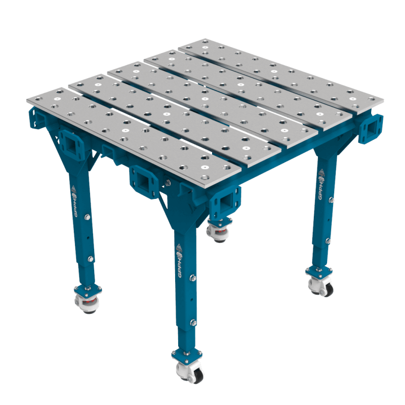 Modułowy Stół Spawalniczy Pojedynczy 1000x1000 mm system 28mm, siatka 100x100, nieazotowany