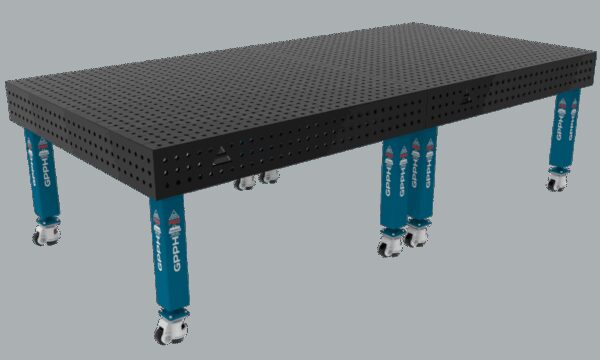 Stół Spawalniczy PRO Rozmiar - 3000x1480mm, Siatka - 50x50mm, System - Φ16, Nogi - Na kołach