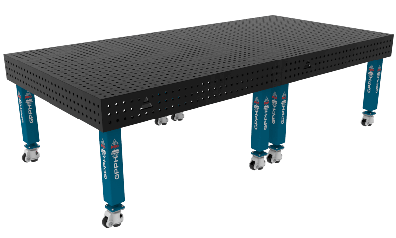 Stół Spawalniczy PRO Rozmiar - 3000x1480mm, Siatka - 50x50mm, System - Φ16, Nogi - Na kołach